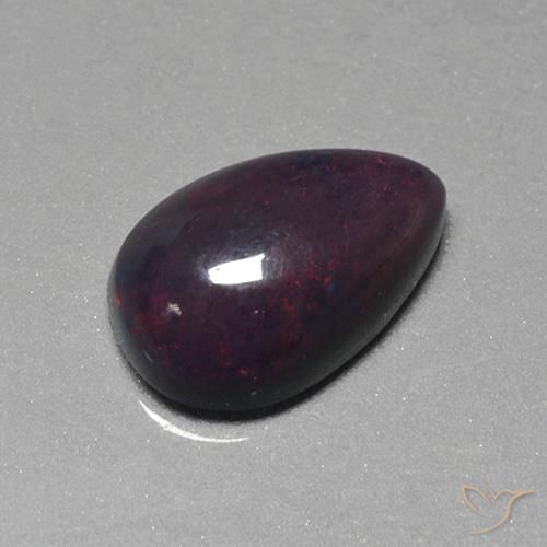 1.28ct طبيعي متعدد الألوان العقيق الأسود, شكل الكمثرى, غير شفاف