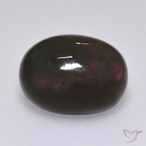 1.27ct طبيعي متعدد الألوان العقيق الأسود, بيضوي, غير شفاف