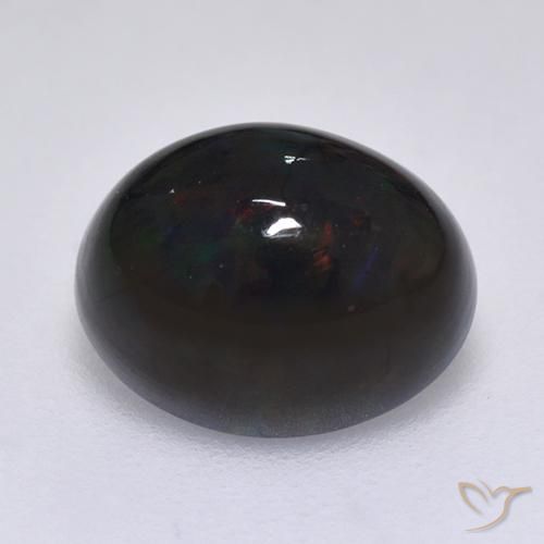 1.44ct طبيعي متعدد الألوان العقيق الأسود, بيضوي, غير شفاف