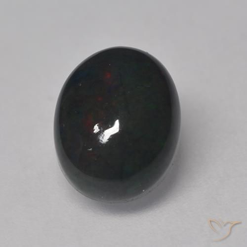 1.17ct طبيعي متعدد الألوان العقيق الأسود, بيضوي, غير شفاف