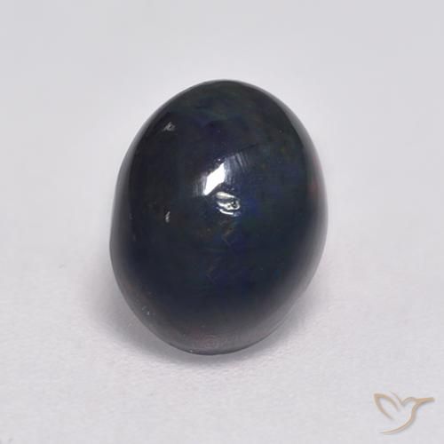 1.18ct طبيعي متعدد الألوان العقيق الأسود, بيضوي, غير شفاف