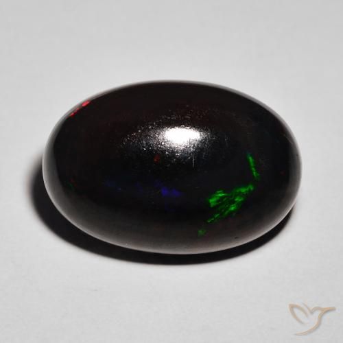 8.82ct طبيعي متعدد الألوان العقيق الأسود, بيضوي, غير شفاف