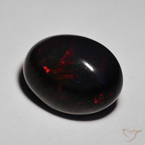 10.34ct طبيعي متعدد الألوان العقيق الأسود, بيضوي, غير شفاف