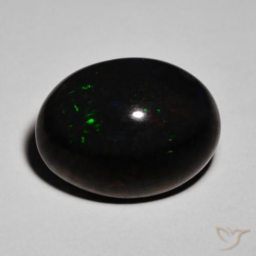 8.55ct طبيعي متعدد الألوان العقيق الأسود, بيضوي, غير شفاف