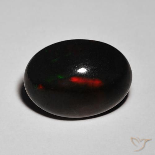 5.66ct طبيعي متعدد الألوان العقيق الأسود, بيضوي, غير شفاف