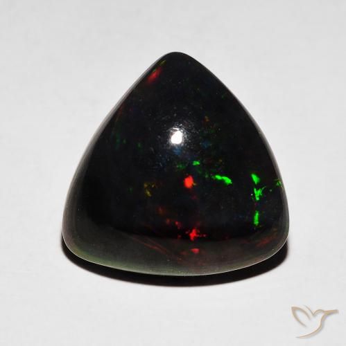4.06ct طبيعي متعدد الألوان العقيق الأسود, مثلثى, غير شفاف