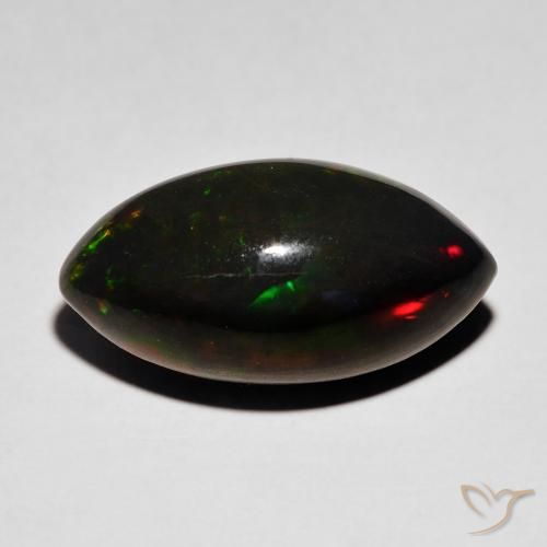 6.68ct طبيعي متعدد الألوان العقيق الأسود, ماركيز, غير شفاف