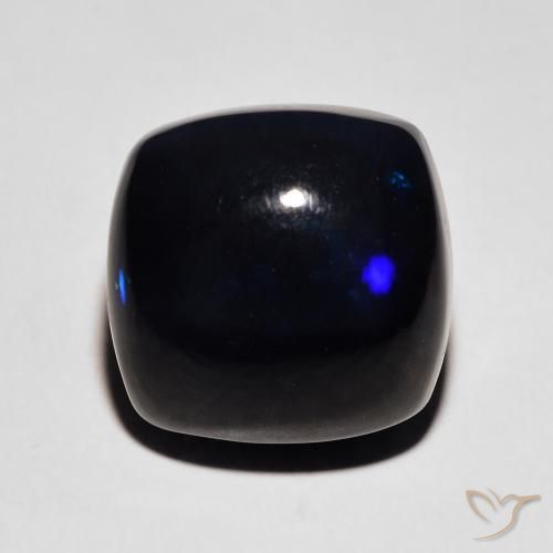 5.36ct طبيعي متعدد الألوان العقيق الأسود, وسادة, غير شفاف