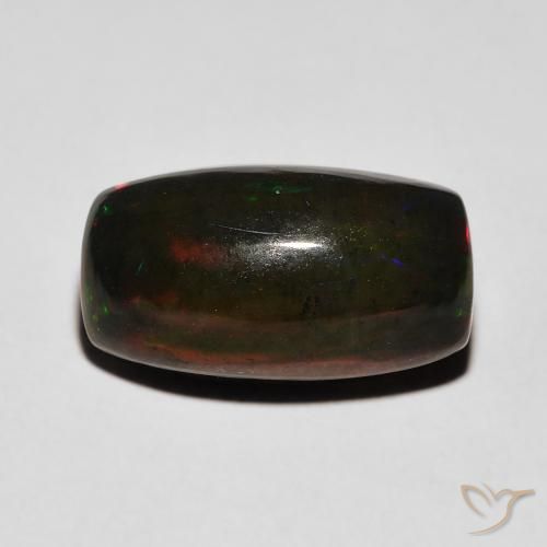 3.38ct طبيعي متعدد الألوان العقيق الأسود, وسادة, غير شفاف