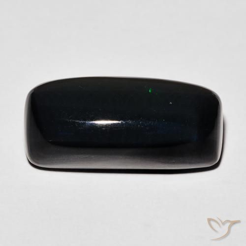 4.00ct طبيعي متعدد الألوان العقيق الأسود, وسادة, غير شفاف