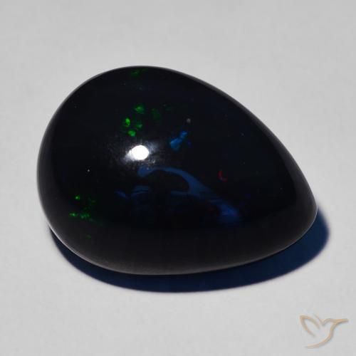 8.39ct طبيعي متعدد الألوان العقيق الأسود, شكل الكمثرى, غير شفاف