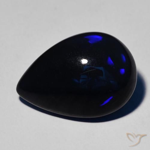 7.09ct طبيعي متعدد الألوان العقيق الأسود, شكل الكمثرى, غير شفاف