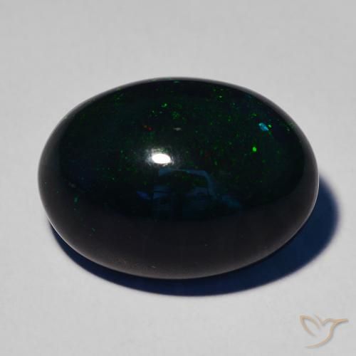 7.32ct طبيعي متعدد الألوان العقيق الأسود, بيضوي, غير شفاف