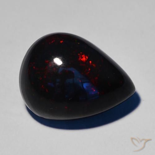 7.51ct طبيعي متعدد الألوان العقيق الأسود, شكل الكمثرى, غير شفاف