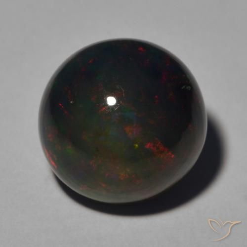 4.55ct طبيعي متعدد الألوان العقيق الأسود, دائري, غير شفاف