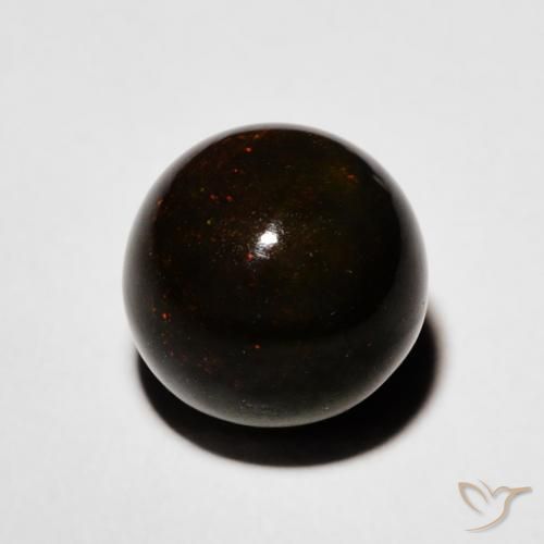 2.00ct طبيعي متعدد الألوان العقيق الأسود, جسم كروى / الكرة, غير شفاف