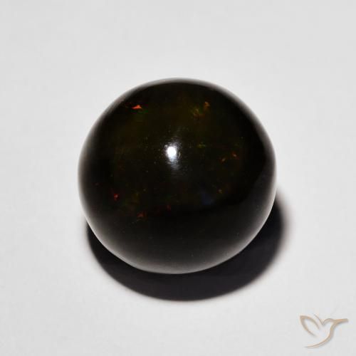 4.45ct طبيعي متعدد الألوان العقيق الأسود, جسم كروى / الكرة, غير شفاف