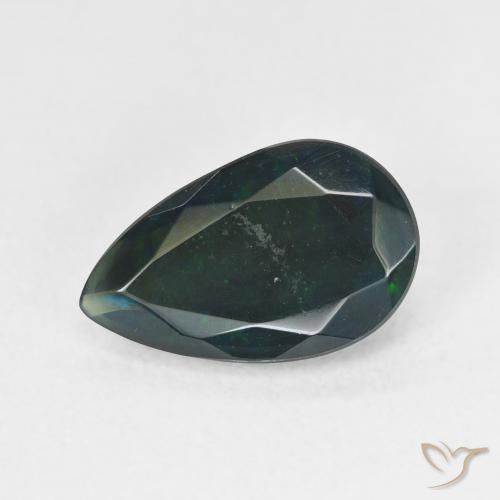 2.17ct طبيعي متعدد الألوان العقيق الأسود, شكل الكمثرى, نصف شفاف