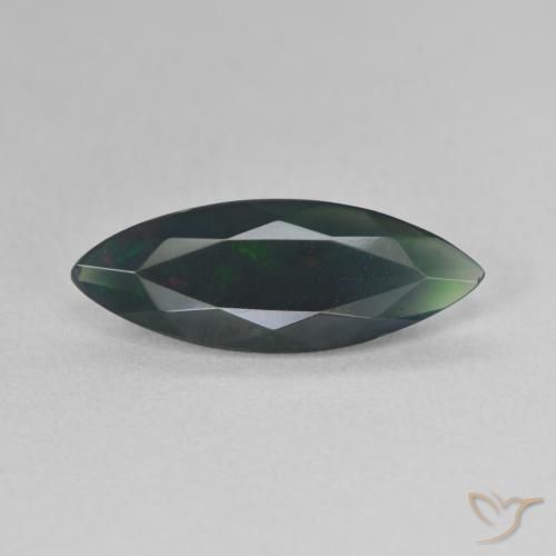 1.45ct طبيعي متعدد الألوان العقيق الأسود, ماركيز, نصف شفاف