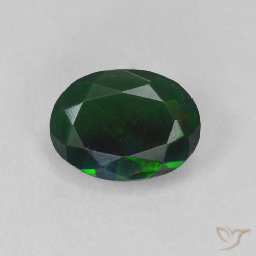 1.29ct طبيعي متعدد الألوان العقيق الأسود, بيضوي, نصف شفاف
