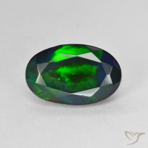2.75ct طبيعي متعدد الألوان العقيق الأسود, بيضوي, نصف شفاف
