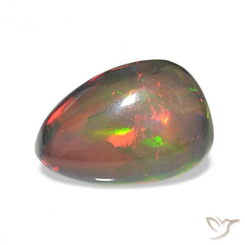6.78ct متعدد الألوان العقيق الأسود, شكل الكمثرى, غير شفاف