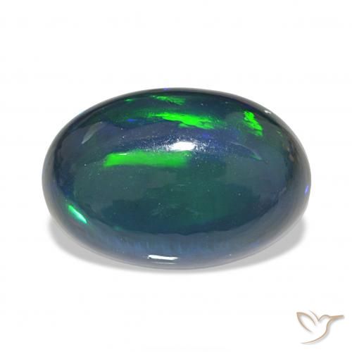 11.03ct متعدد الألوان العقيق الأسود, بيضوي, غير شفاف