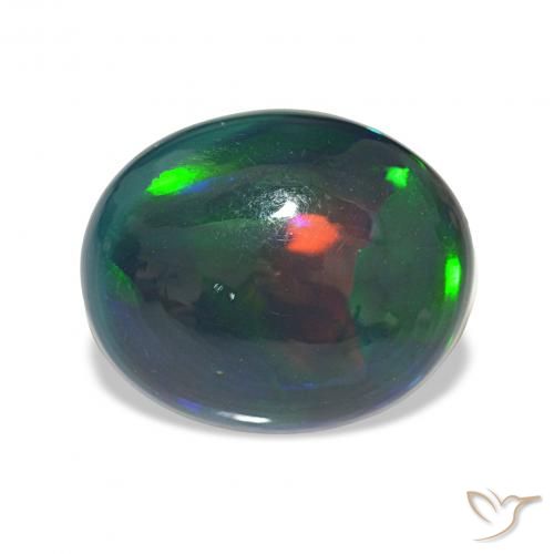 8.10ct متعدد الألوان العقيق الأسود, بيضوي, غير شفاف