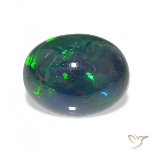 4.03ct متعدد الألوان العقيق الأسود, بيضوي, غير شفاف
