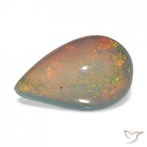 3.98ct متعدد الألوان العقيق الأسود, شكل الكمثرى, غير شفاف