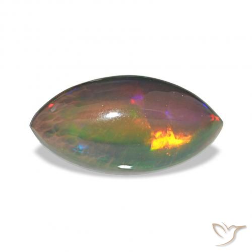 3.55ct متعدد الألوان العقيق الأسود, ماركيز, غير شفاف