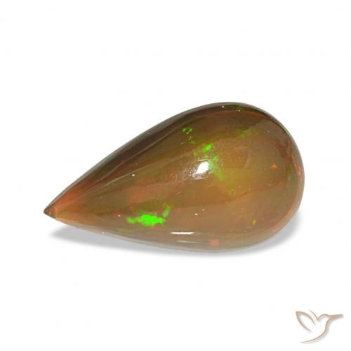 4.12ct متعدد الألوان العقيق الأسود, شكل الكمثرى, غير شفاف