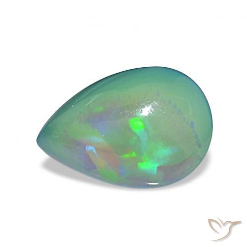 4.97ct متعدد الألوان العقيق الأسود, شكل الكمثرى, غير شفاف