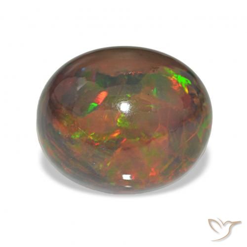 4.98ct متعدد الألوان العقيق الأسود, بيضوي, غير شفاف