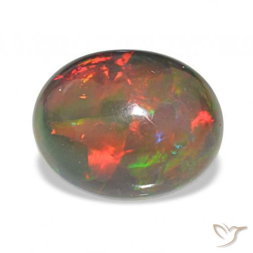 2.90ct متعدد الألوان العقيق الأسود, بيضوي, غير شفاف