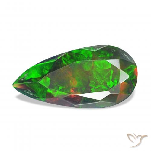 2.04ct متعدد الألوان العقيق الأسود, شكل الكمثرى, غير شفاف