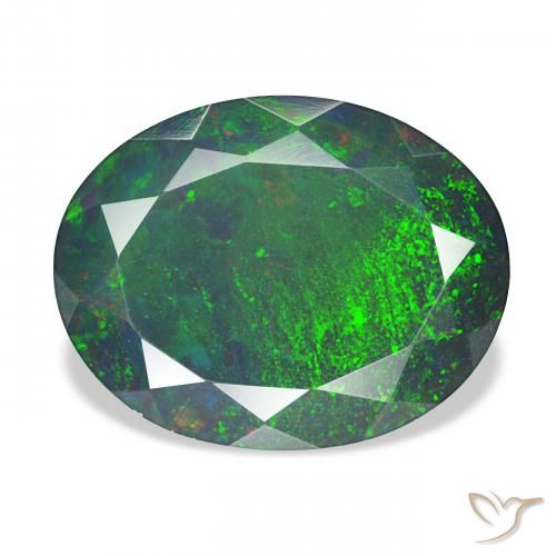 5.15ct متعدد الألوان العقيق الأسود, بيضوي, غير شفاف