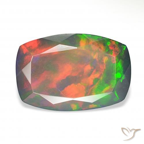 5.06ct متعدد الألوان العقيق الأسود, وسادة, غير شفاف