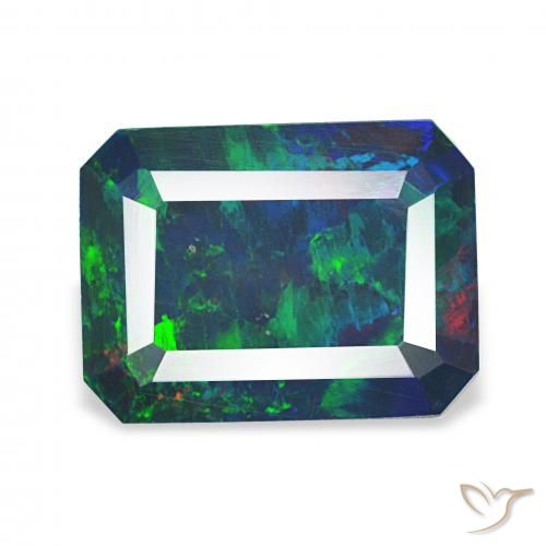 1.81ct متعدد الألوان العقيق الأسود, قص الزمرد, غير شفاف
