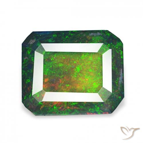 2.23ct متعدد الألوان العقيق الأسود, قص الزمرد, غير شفاف