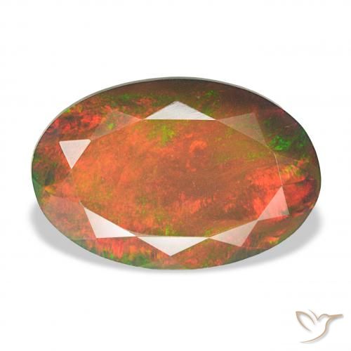 4.04ct متعدد الألوان العقيق الأسود, بيضوي, غير شفاف