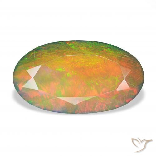 2.66ct متعدد الألوان العقيق الأسود, بيضوي, غير شفاف