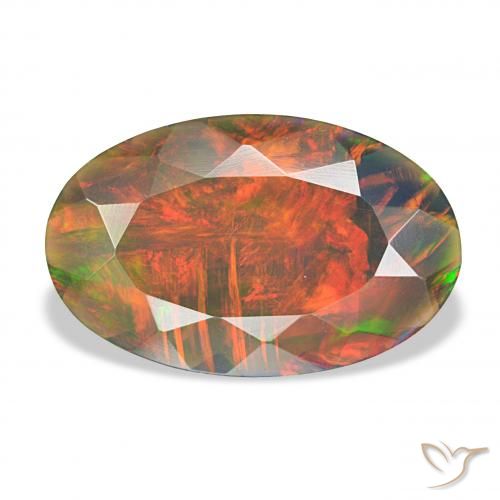 2.75ct متعدد الألوان العقيق الأسود, بيضوي, غير شفاف