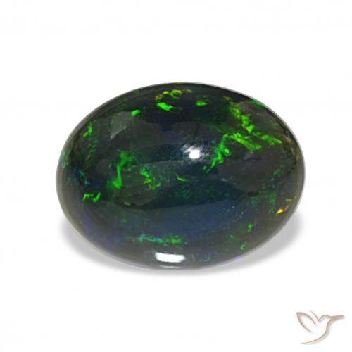 2.61ct متعدد الألوان العقيق الأسود, بيضوي, غير شفاف