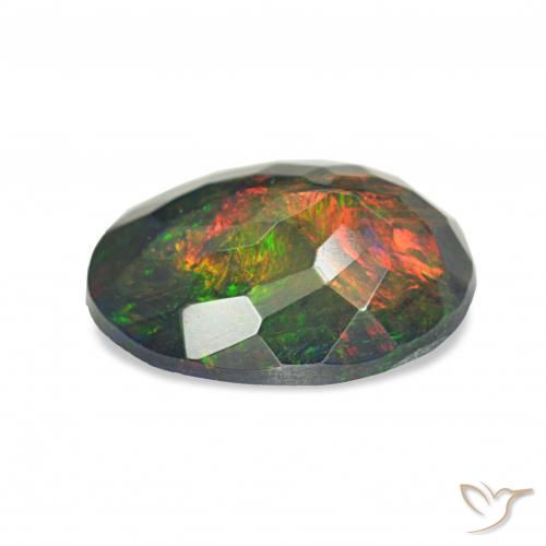 العقيق الأسود متعدد الألوان طبيعي، بيضوي، 1.60 قيراط، غير شفاف