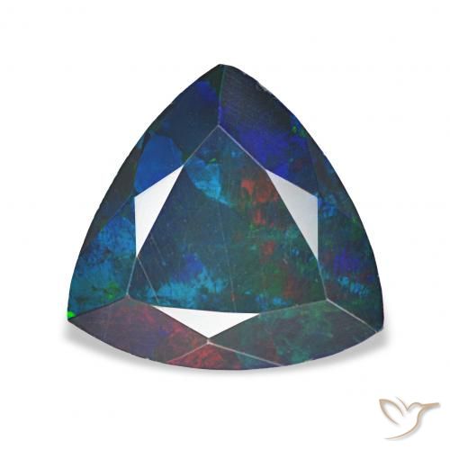 1.16ct متعدد الألوان العقيق الأسود, مثلثى, غير شفاف