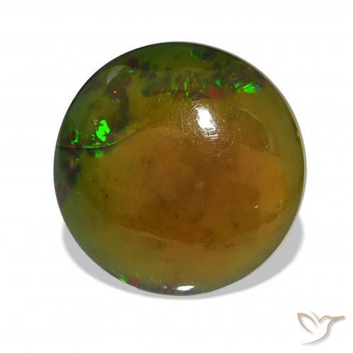 العقيق الأسود متعدد الألوان طبيعي، دائري، 8.57 قيراط، غير شفاف