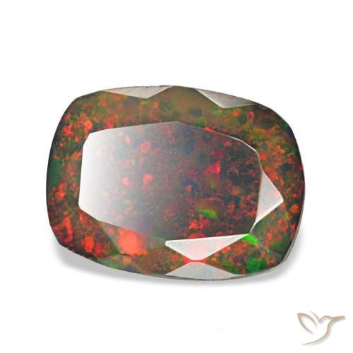 العقيق الأسود متعدد الألوان طبيعي، وسادة، 0.90 قيراط، غير شفاف