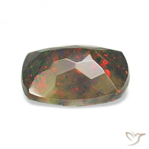 العقيق الأسود متعدد الألوان طبيعي، وسادة، 0.90 قيراط، غير شفاف