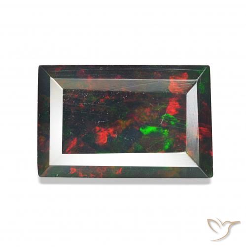 العقيق الأسود متعدد الألوان طبيعي، باجيت، 1.30 قيراط، غير شفاف